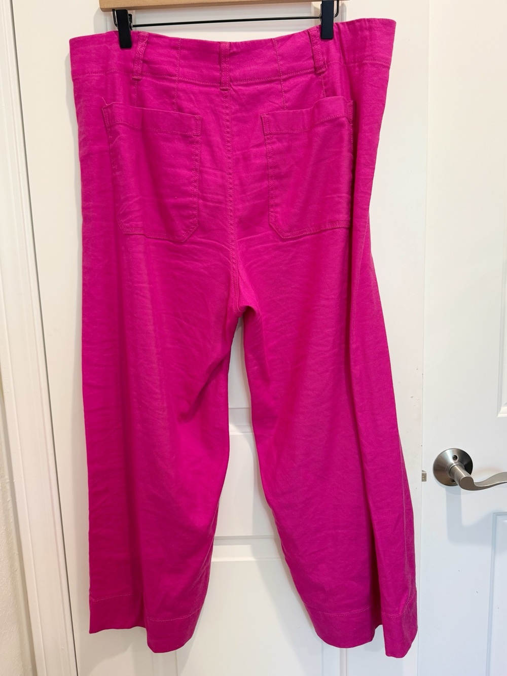 ANTHROPOLOGIE MAEVE The Colette Linen Cropped Pants in Pink size 16 Plus - Picture 5 of 13